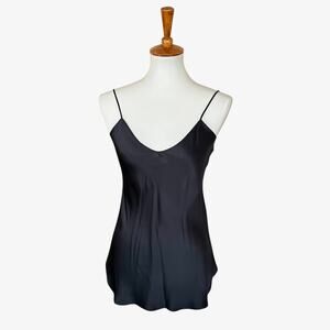 Nili Lotan Dark Navy Isabella Silk V Neck Camisole Top NWT Size S